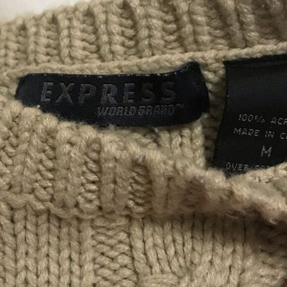 Express Tan Sweater women’s size medium - Picture 5 of 7